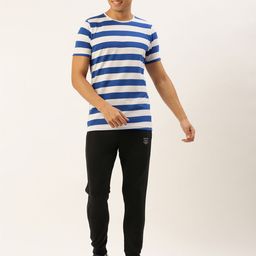 Sports52 wear Men Striped T-shirt And Mid-Rise Jogger Training Tracksuit-picture-14