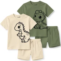 x2o Selection Of 2 Kids Printed Pure Cotton Sleeveless T-shirt With Shorts-26