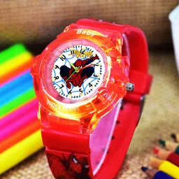 Shocknshop Kids - Girls Printed LED Dial & Straps Analogue Watch 336 Spider Red-27