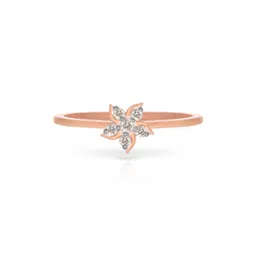 BHIMA 18K BIS Hallmark 750 Purity Rose Gold Mini Floral Diamond Ring-image-20