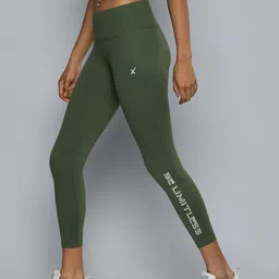 HRX by Hrithik Roshan Women Printed Skinny Fit Rapid-Dry Cropped Training Tights-picture-0