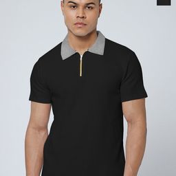 TRIPR Pack Of 2 Men Colourblocked Textured Polo Collar T-shirt-image-61