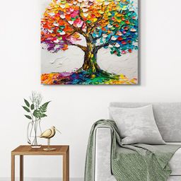 999Store Red & Yellow Canvas Floral and Botanical Wall Paintings-image-25