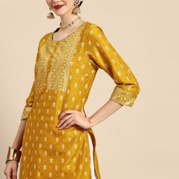 Anouk Women Mustard Yellow Ethnic Motifs Printed Kurta-picture-48