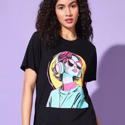 The Dry State Women Graphic Printed Round Neck Cotton Oversized T-shirt-picture-4