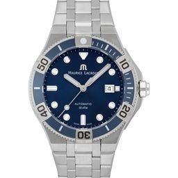 MAURICE LACROIX Men Blue Embellished Dial & Silver Toned Stainless Steel Bracelet Style Straps Analogue Watch-image-75
