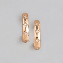 Anouk Sterling Silver Rose Gold Plated Half Hoop Earrings-50