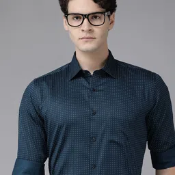 Van Heusen Custom Micro-Ditsy Printed Pure Cotton Formal Shirt-image-71
