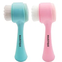 MAJESTIQUE Set of 2 Cosmetic Removal Facial Cleansing Brush - Blue & Pink-picture-43