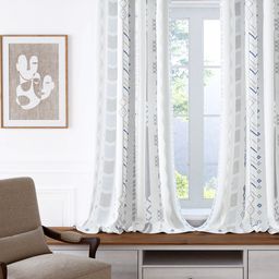 Story@home White & Blue Geometric Room Darkening Window Curtain-picture-12