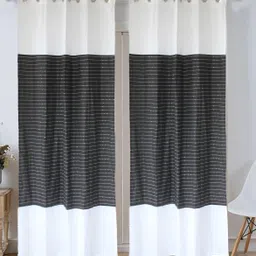 Dekor World Multicoloured Set of 2 Embroidered Window Curtain-2