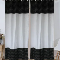 Dekor World Multicoloured Set of 2 Embroidered Window Curtain-15
