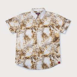 Gini and Jony Infant Boys White & Mustard Yellow Tropical Printed Cotton Casual Shirt-image-58