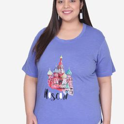 IN Love Graphic Printed Round Neck Plus Size Cotton T-shirt-image-99