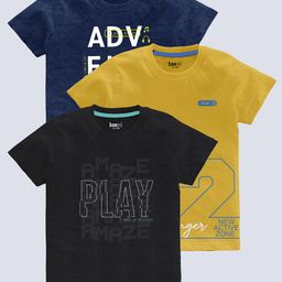 BAESD Boys Pack of 3 Typography Printed T-shirts-image-89