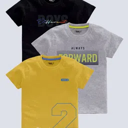 BAESD Boys Pack Of 3 Typography Printed T-shirt-picture-10