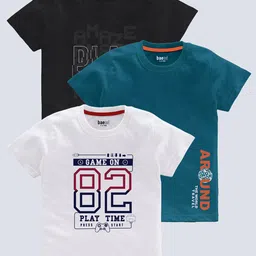 BAESD Boys Pack Of 3 Typography Printed T-shirt-picture-7