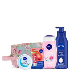 Nivea Set of Body Lotion - Shower Gel - Face Moisturizer & Lip Balm-44