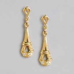 Anouk Sterling Silver Gold Plated Teardrop Shaped Drop Earrings-24