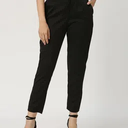 Smarty Pants Women Relaxed Straight Leg Straight Fit High-Rise Easy Wash Trousers-image-16