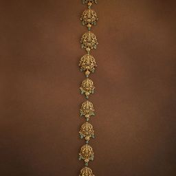 Kushal's Fashion Jewellery Women Ruby-Green Gold-Plated Ethnic Antique Hair Choti-60