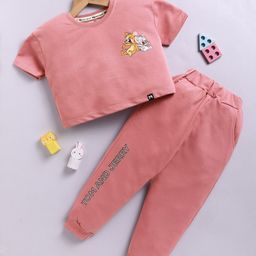 YK X Minute Mirth Girls Tom & Jerry Printed Pure Cotton T-shirt With Joggers-picture-4