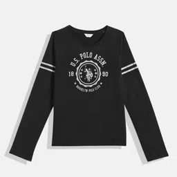 U.S. Polo Assn. Kids Girls Brand Logo Printed Pure Cotton T-shirt-picture-21