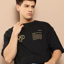 INVICTUS Men Printed Drop-Shoulder Sleeves Pure Cotton T-shirt-image-38
