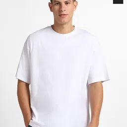 NOBERO Men Pack of 2 Oversized Round Neck Solid Cotton T-shirt-image-54