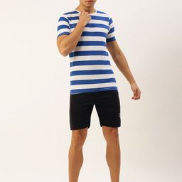 Sports52 wear Men Striped T-shirt And Mid-Rise Shorts Training Tracksuit-picture-39