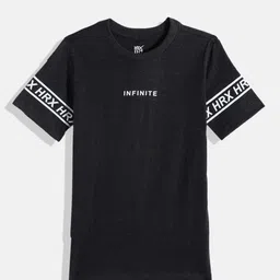 HRX by Hrithik Roshan Boys Charcoal Grey Typography T-shirt-image-39