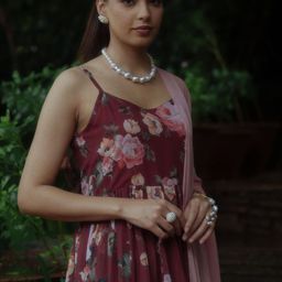 anayna Women Floral Printed Panelled Kurta with Trousers & With Dupatta-picture-33