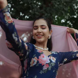 anayna Women Floral Printed Panelled Kurta with Trousers & With Dupatta-19