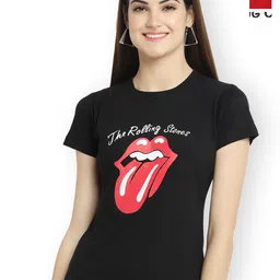 Fabflee Women Multicoloured 3 Printed Extended Sleeves Applique T-shirt-image-37