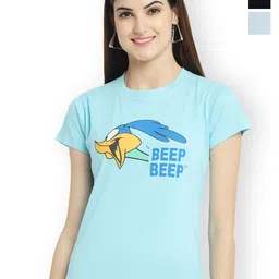 Fabflee Women Multicoloured 3 Printed Extended Sleeves T-shirt-image-99