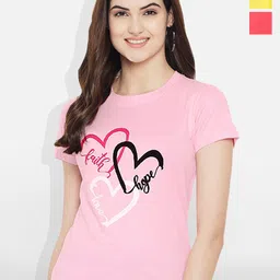 Fabflee Women Multicoloured 3 Printed Extended Sleeves T-shirt-image-54
