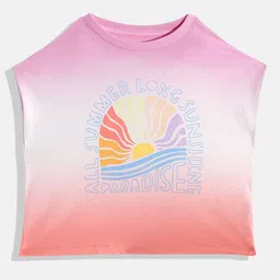 Marks & Spencer Girls Typography Print Extended Sleeves T-shirt-image-89