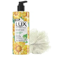 LUX Botanicals Bright Skin Sunflower & Aloe Vera Body Wash with Loofah 450 ml-image-69