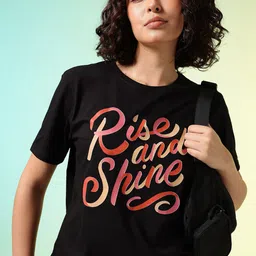 HRX by Hrithik Roshan Typography Printed Oversized Pure Cotton T-shirt-image-66