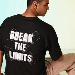 HRX by Hrithik Roshan Men Printed Drop-Shoulder Sleeves Oversized Pure Cotton T-shirt-image-90