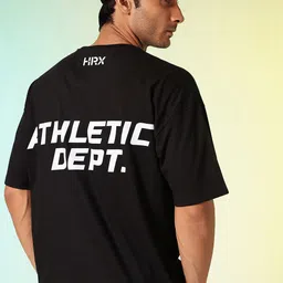 HRX by Hrithik Roshan Men Printed Drop-Shoulder Sleeves Oversized Pure Cotton T-shirt-image-70