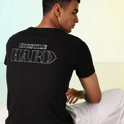 HRX by Hrithik Roshan Men Lifestyle Typography Printed Pure Cotton T-shirt-image-90