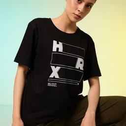 HRX by Hrithik Roshan Typography Printed Drop-Shoulder Sleeves Pure Cotton T-shirt-image-98