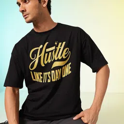 HRX by Hrithik Roshan Men Printed Drop-Shoulder Sleeves Oversized Pure Cotton T-shirt-14