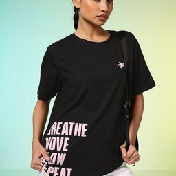 HRX by Hrithik Roshan Women Typography Printed Pure Cotton T-shirt-picture-31