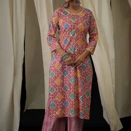 Anouk Women Printed Regular Thread Work Pure Cotton Kurta with Palazzos-image-30