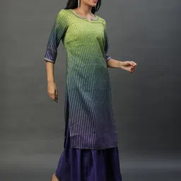 AURELIA Ethnic Motifs Printed Regular Kurta with Sharara & With Dupatta image 5