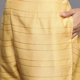 Libas Floral Yoke Design Thread Work Kurta with Trousers & With Dupatta image 2