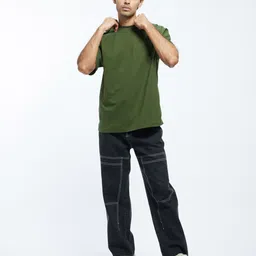 Urban Monkey Round Neck Short Sleeves Cotton Oversized T-shirt-image-15