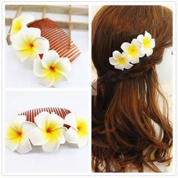 TIED RIBBONS White Yellow Set of 30 Hawaii Plumeria Artificial Floating Flowers image 4
